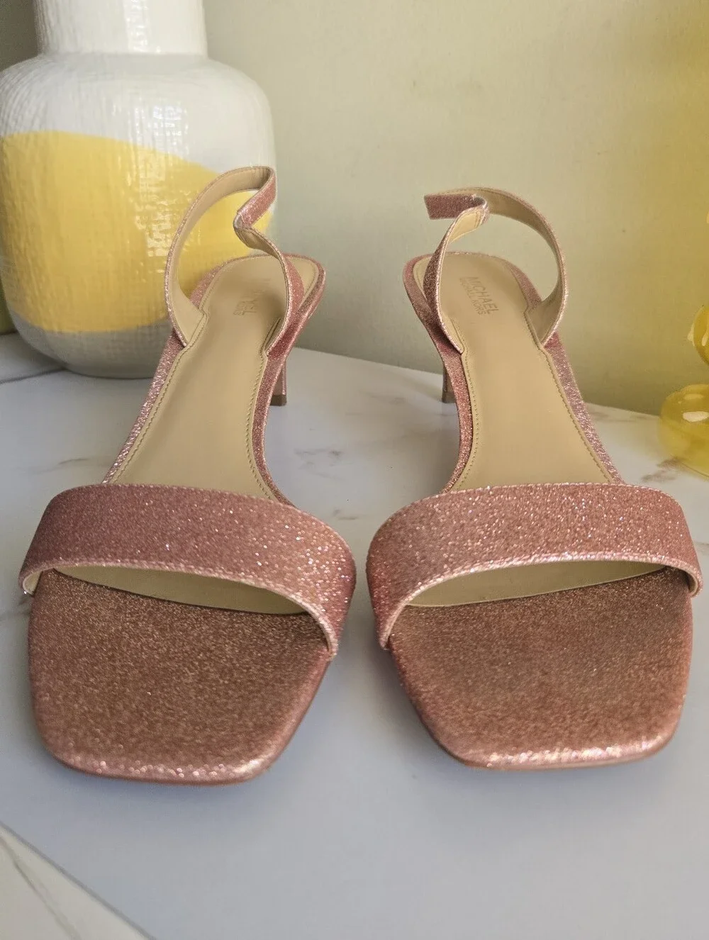 GUC Michael Kors Mila Slingback Sandals in Primrose Pixie Glitter Size 9.5
